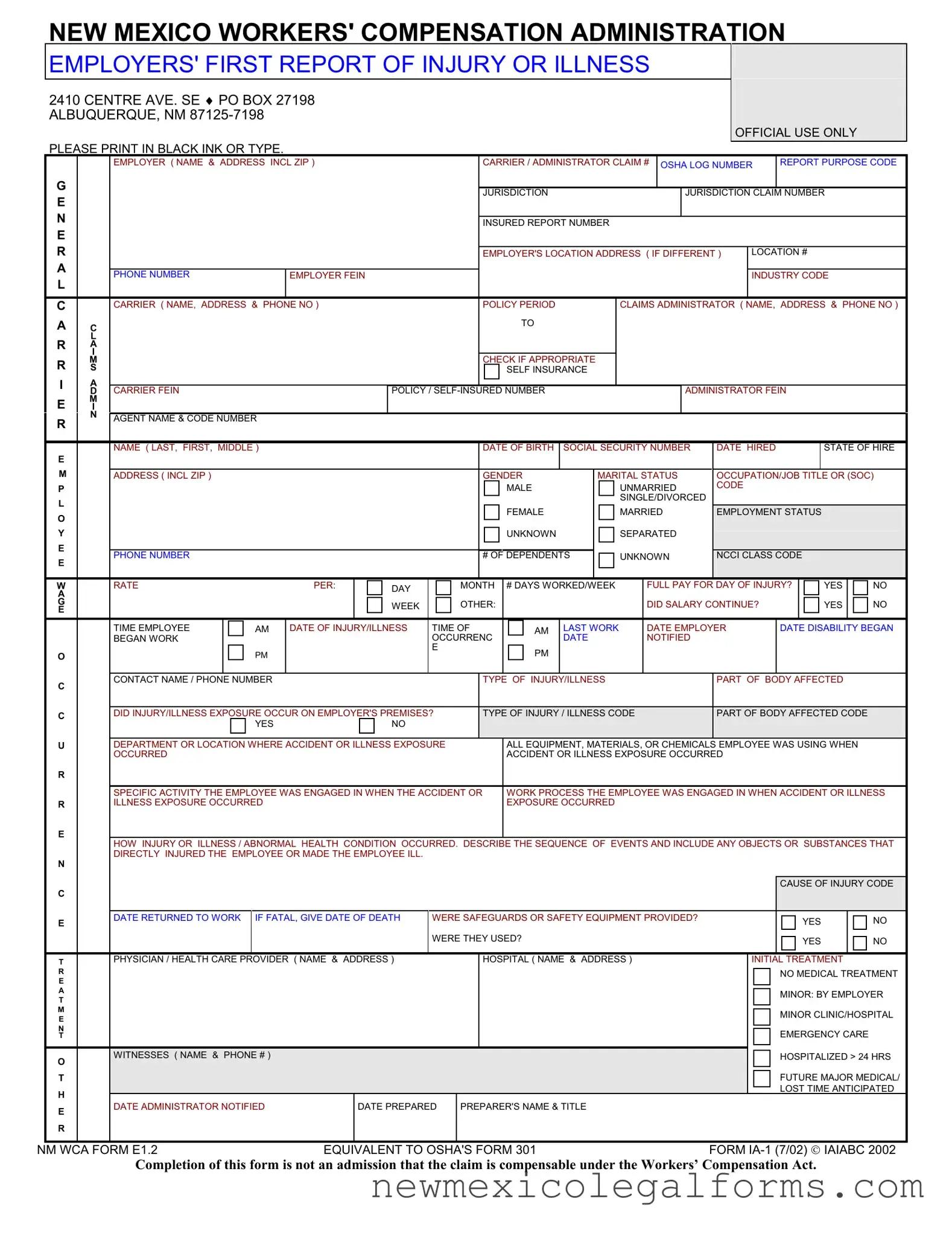 Fill a Valid New Mexico Report Form