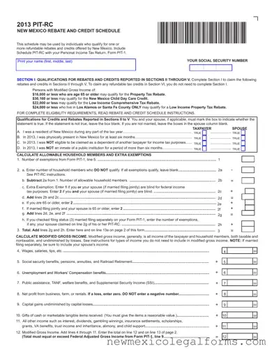 Fill a Valid New Mexico Pit Rc Form