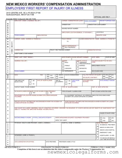 Fill a Valid New Mexico Report Form