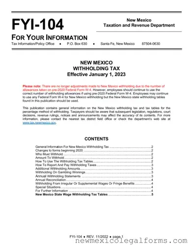 Fill a Valid New Mexico Withholding Form