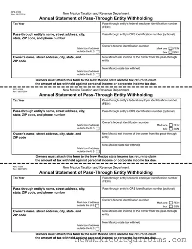 Fill a Valid Rpd 41359 New Mexico Form